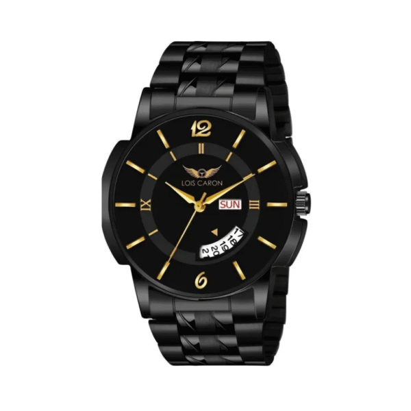 LOIS CARON Black Plated Analog Watch